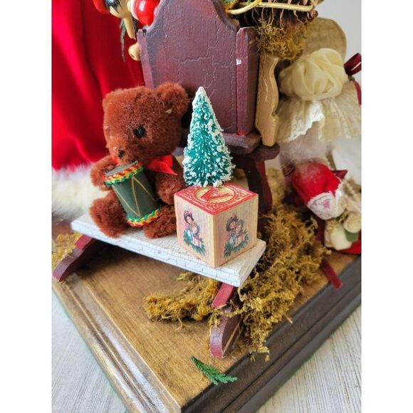 Bit Christmas elfin Marshall Fields 1990 rare musical Xmas decor sleigh 20 in - Picture 10 of 14